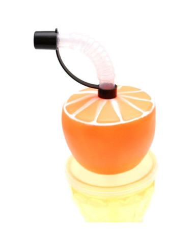 Bidon butelka sportowa ze słomką 500 ml żółty excellent houseware