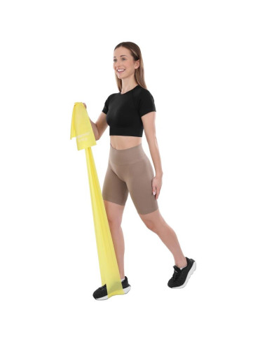 Taśma treningowa do ćwiczeń pilates 2000x150x0,25mm 5-8kg żółta