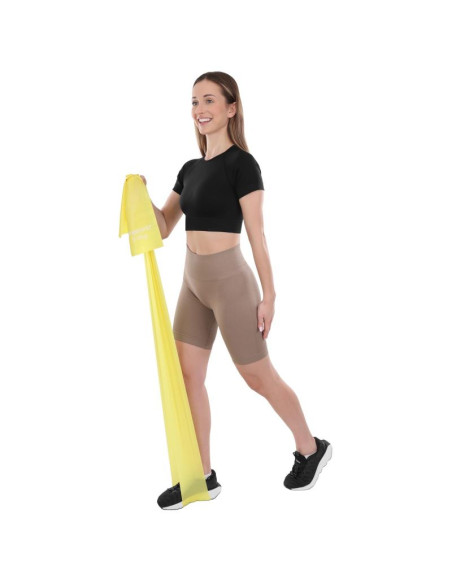 Taśma treningowa do ćwiczeń pilates 2000x150x0,25mm 5-8kg żółta
