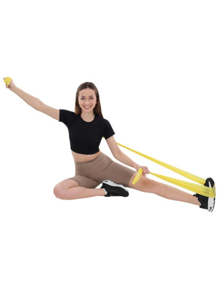 Taśma treningowa do ćwiczeń pilates 2000x150x0,25mm 5-8kg żółta
