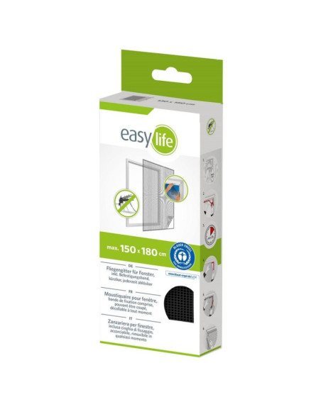 Moskitiera okno 150x180 czarna poliester+taśma rzep