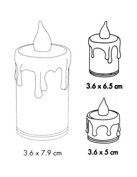 Zestaw 3 świec dekoracyjnych zdobionych led ciepły biały