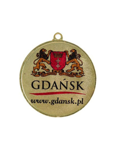 Medal złoty z miejscem na emblemat 25 mm - medal stalowy z nadrukiem kolorowym luxorjet