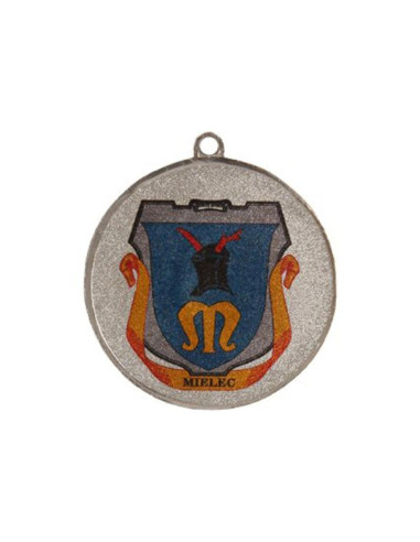 Medal srebrny z miejscem na emblemat 25 mm - medal stalowy z nadrukiem kolorowym luxorjet