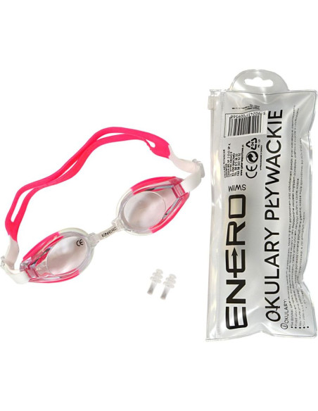 Okularki pływackie z zatyczkami enero różowe