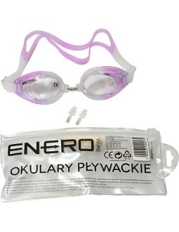 Okularki pływackie z zatyczkami enero fioletowe 2