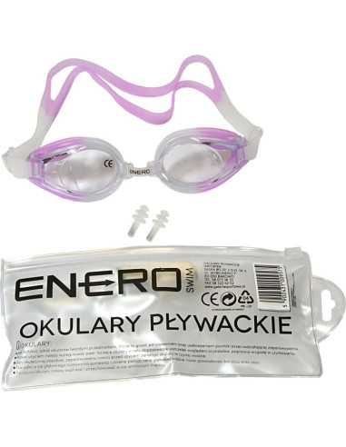Okularki pływackie z zatyczkami enero fioletowe