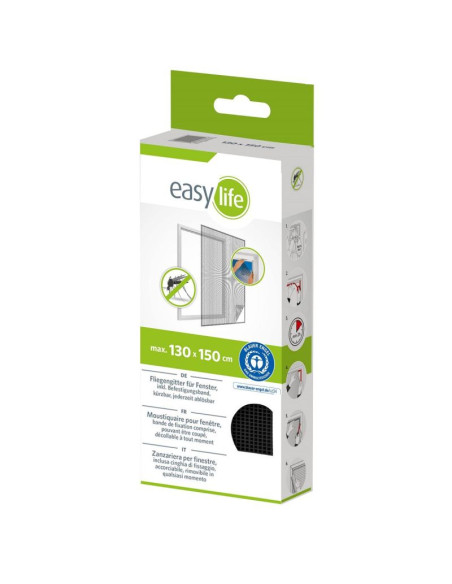 Moskitiera okno 130x150 czarna poliester+taśma rzep