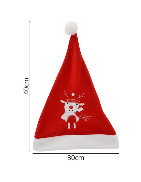 Czapka mikołaja klasyczna 30x40cm renifer