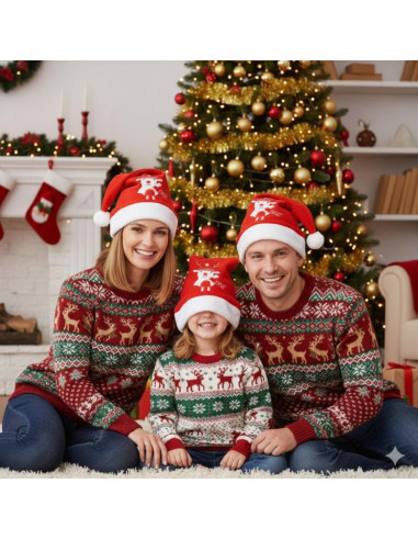 Czapka mikołaja klasyczna 30x40cm renifer