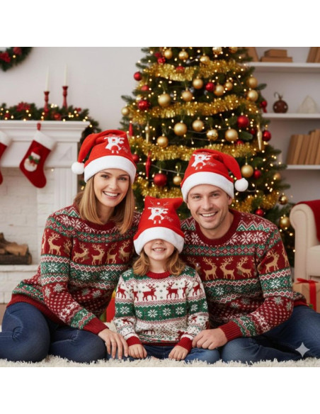 Czapka mikołaja klasyczna 30x40cm renifer