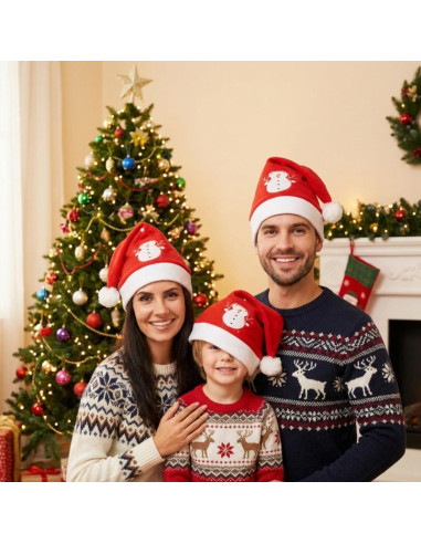 Czapka mikołaja klasyczna 30x40cm bałwan