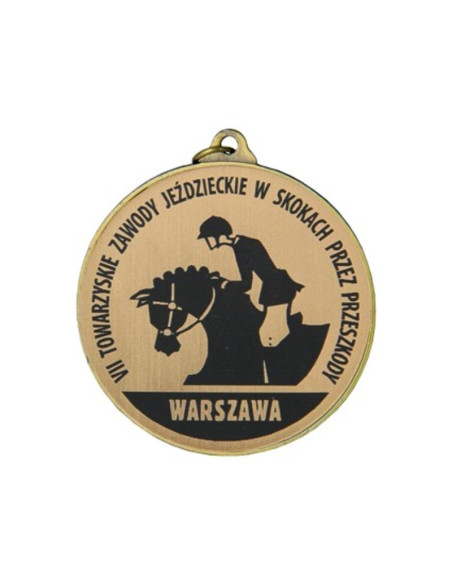 Medal złoty z miejscem na emblemat 25 mm - medal stalowy z grawerowaniem na laminacie