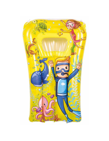 Materac plażowy z okienkiem podwodny świat 74x48cm 37591 - żółty