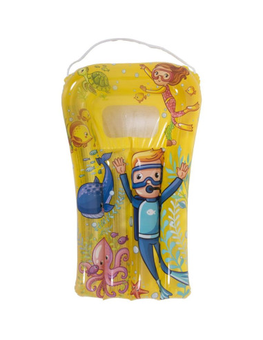 Materac plażowy z okienkiem podwodny świat 74x48cm 37591 - żółty