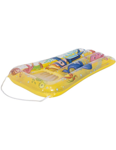 Materac plażowy z okienkiem podwodny świat 74x48cm 37591 - żółty