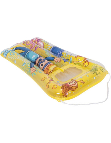 Materac plażowy z okienkiem podwodny świat 74x48cm 37591 - żółty