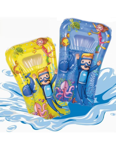 Materac plażowy z okienkiem podwodny świat 74x48cm 37591 - żółty