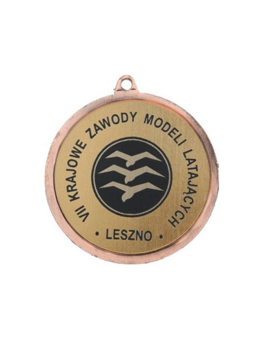Medal metalowy z grawerowaniem na laminacie