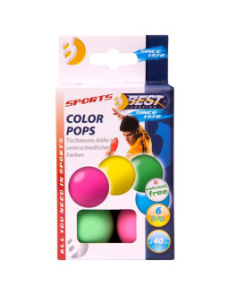 Piłeczki do tenisa stołowego kolorowe 6szt best sporting 2