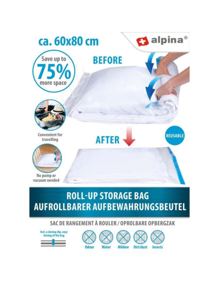 Worek próżniowy do przechowywania ubrań, pościeli 60x80cm alpina
