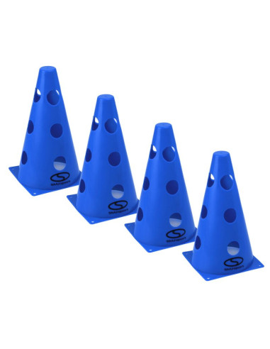 Zestaw pachołków treningowych 4 szt. - 23 cm niebieskie / pt4-12wh-b