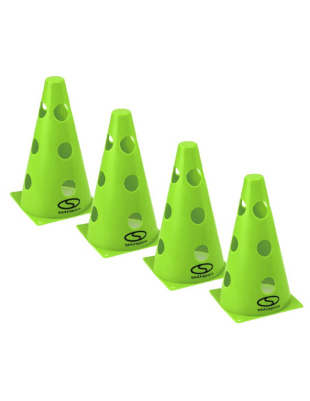 Zestaw pachołków treningowych 4 szt. - 23 cm zielone / pt4-12wh-g