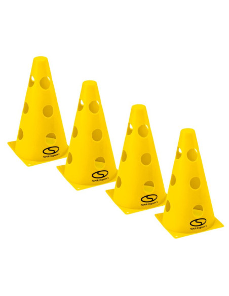 Zestaw pachołków treningowych 4 szt. - 23 cm żółte / pt4-12wh-y