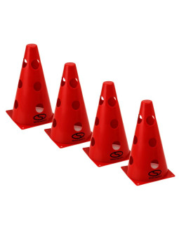 Zestaw pachołków treningowych 4 szt. - 23 cm czerwone / pt4-12wh-r