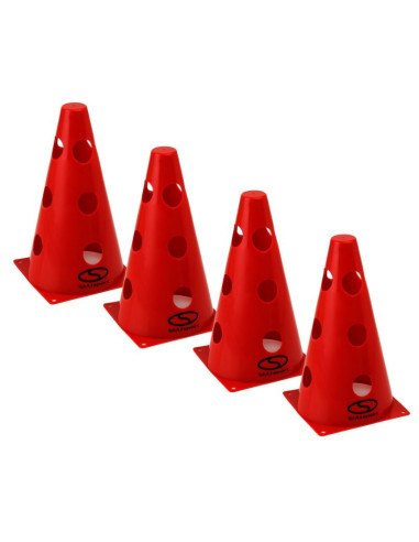 Zestaw pachołków treningowych 4 szt. - 23 cm czerwone / pt4-12wh-r