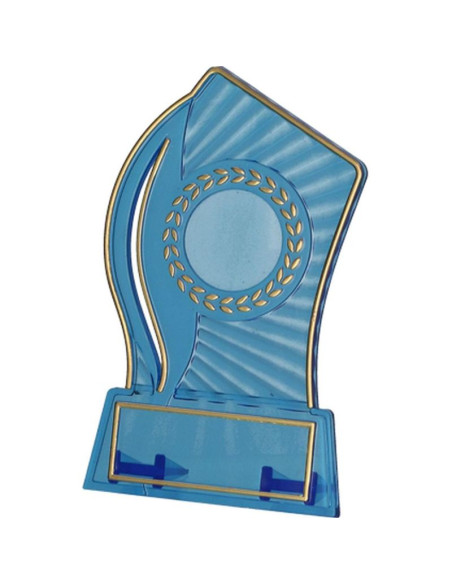 Trofeum plastikowe - przezroczysto - złote z miejscem na wklejkę 25mm i tabliczkę 47mmx14mm t-m