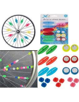 Zestaw 21 koralików dekoracji na szprychy rowerowe xqmax