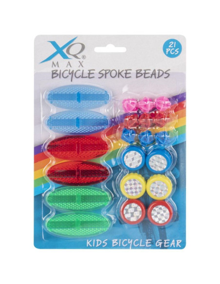 Zestaw 21 koralików dekoracji na szprychy rowerowe xqmax