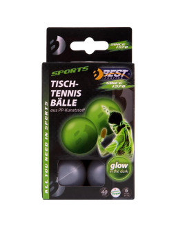 Piłeczki do tenisa stołowego świecące 6szt best sporting