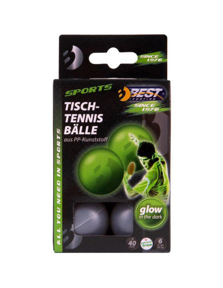Piłeczki do tenisa stołowego świecące 6szt best sporting