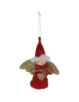Zawieszka bombka dekoracyjna aniołek 14cm czerwony