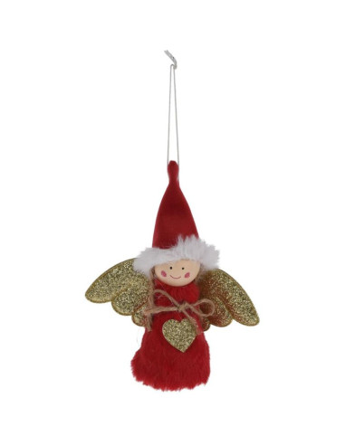 Zawieszka bombka dekoracyjna aniołek 14cm czerwony