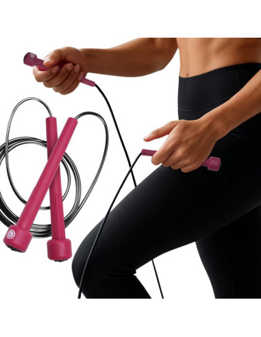 Skakanka szybkościowa pvc 285cm różowa enero fit