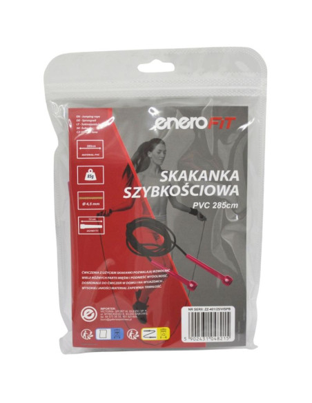 Skakanka szybkościowa pvc 285cm różowa enero fit