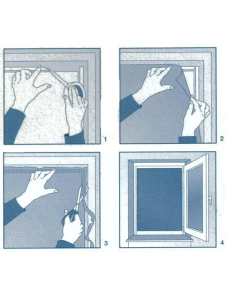 Moskitiera okno 100x100 biala poliester+taśma rzep