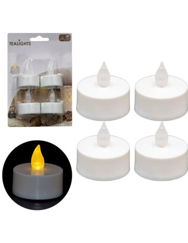 Zestaw 4 świeczek tea light led