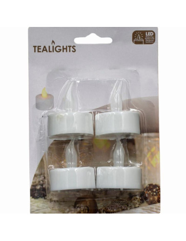 Zestaw 4 świeczek tea light led