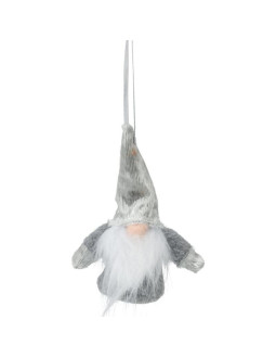 Zawieszka dekoracyjna mikołaj z rączkami 11cm szary