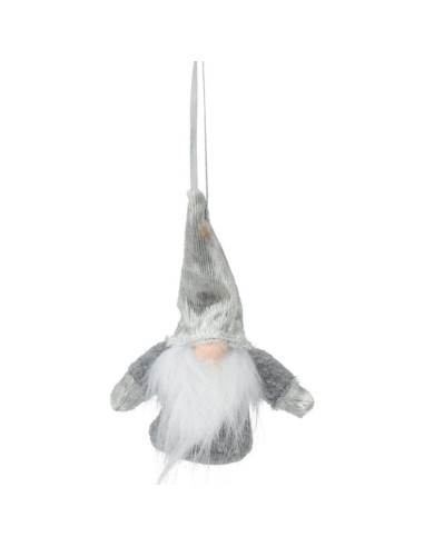 Zawieszka dekoracyjna mikołaj z rączkami 11cm szary