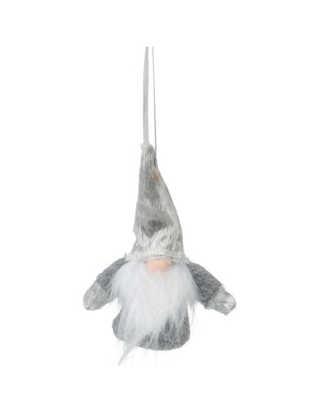 Zawieszka dekoracyjna mikołaj z rączkami 11cm szary