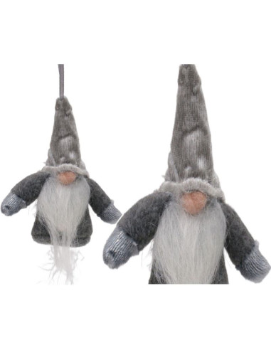 Zawieszka dekoracyjna mikołaj z rączkami 11cm szary