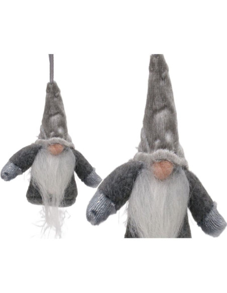 Zawieszka dekoracyjna mikołaj z rączkami 11cm szary