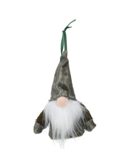 Zawieszka dekoracyjna mikołaj z rączkami 11cm zielony