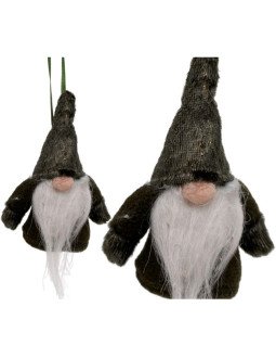 Zawieszka dekoracyjna mikołaj z rączkami 11cm zielony 2