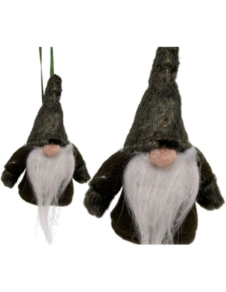 Zawieszka dekoracyjna mikołaj z rączkami 11cm zielony